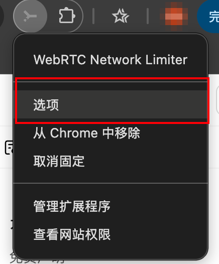 WebRTC Network Limiter 插件入口